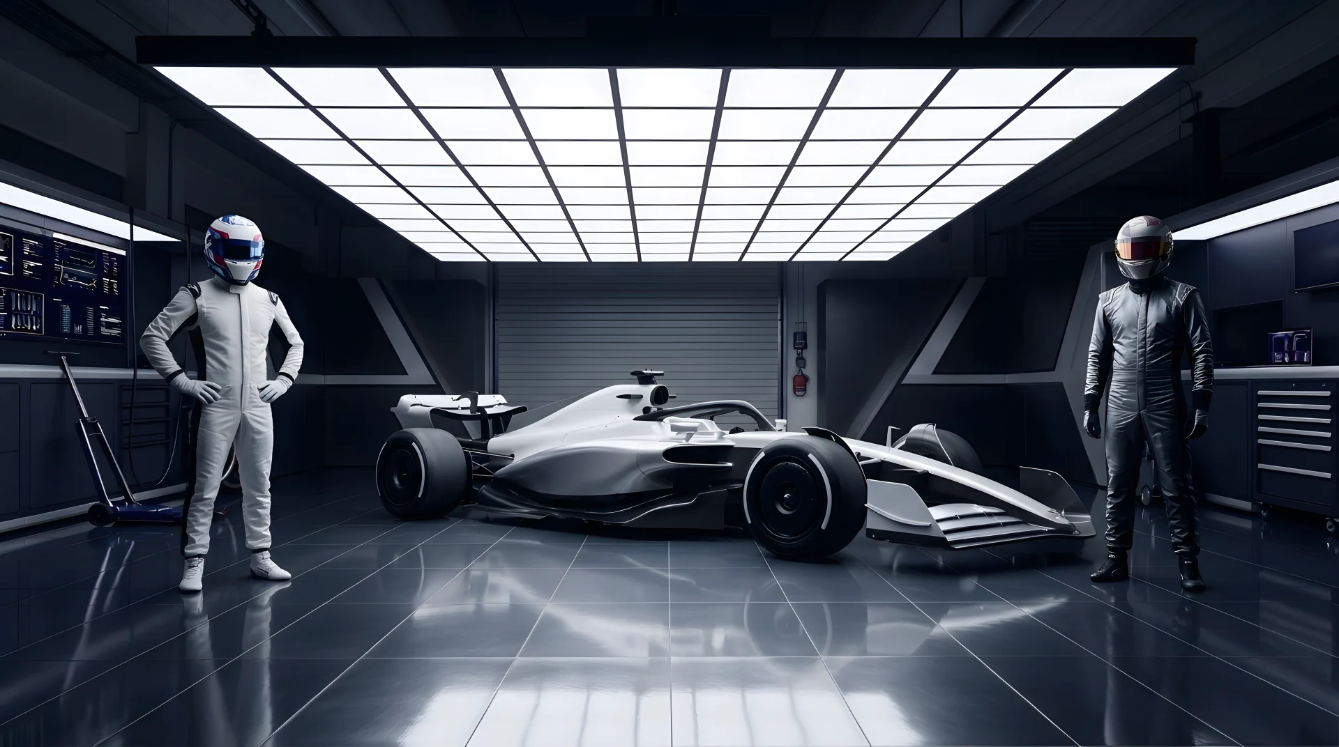 Cadillac F1 Team pit garage scene