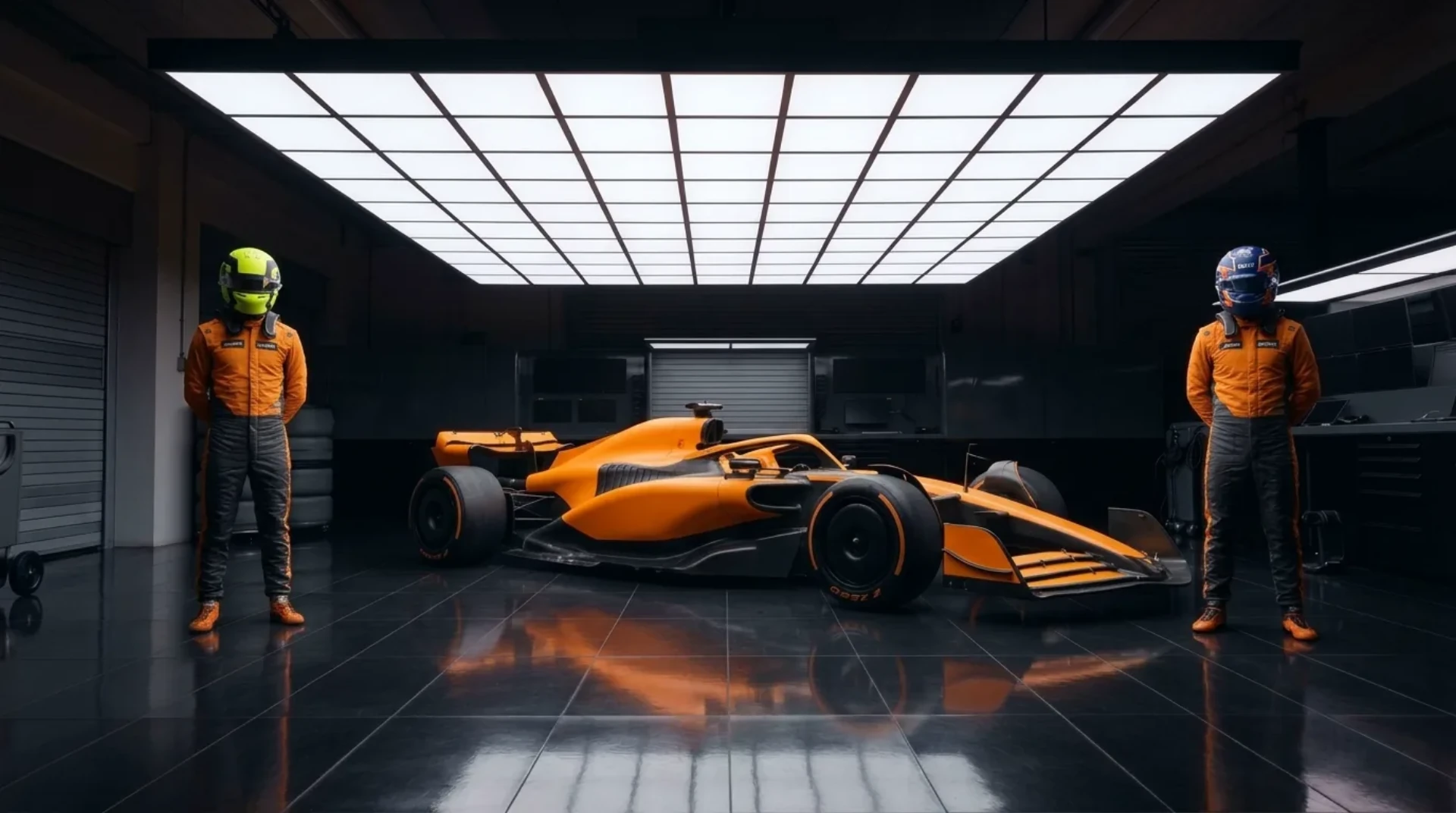 McLaren pit garage scene